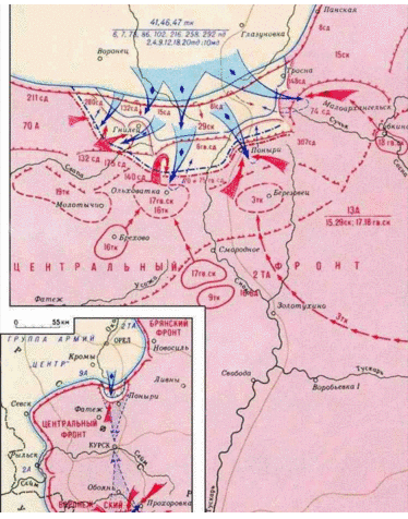 Боевые действия на северном фасе Курского выступа на оборонительном этапе.