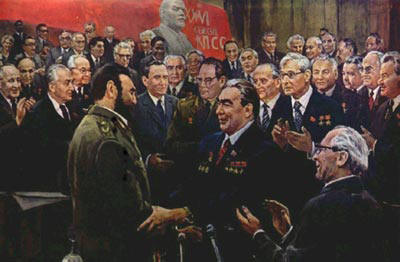 Брежнев и Кастро на 26-м съезде КПСС
