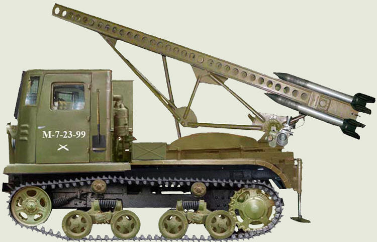 Установка БМ-13-16 на шасси гусеничного тягача СТЗ-5