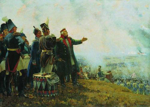 Кутузов во время Бородинской битвы