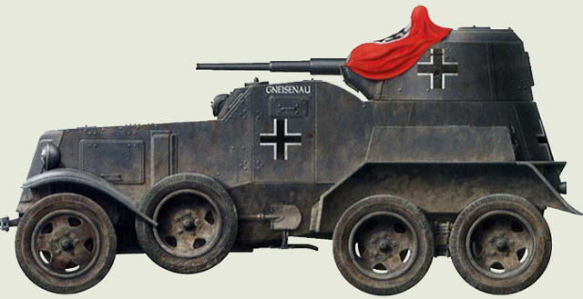 В Вермахте БА-10 получили обозначение Panzerspahwagen BA 203(r)